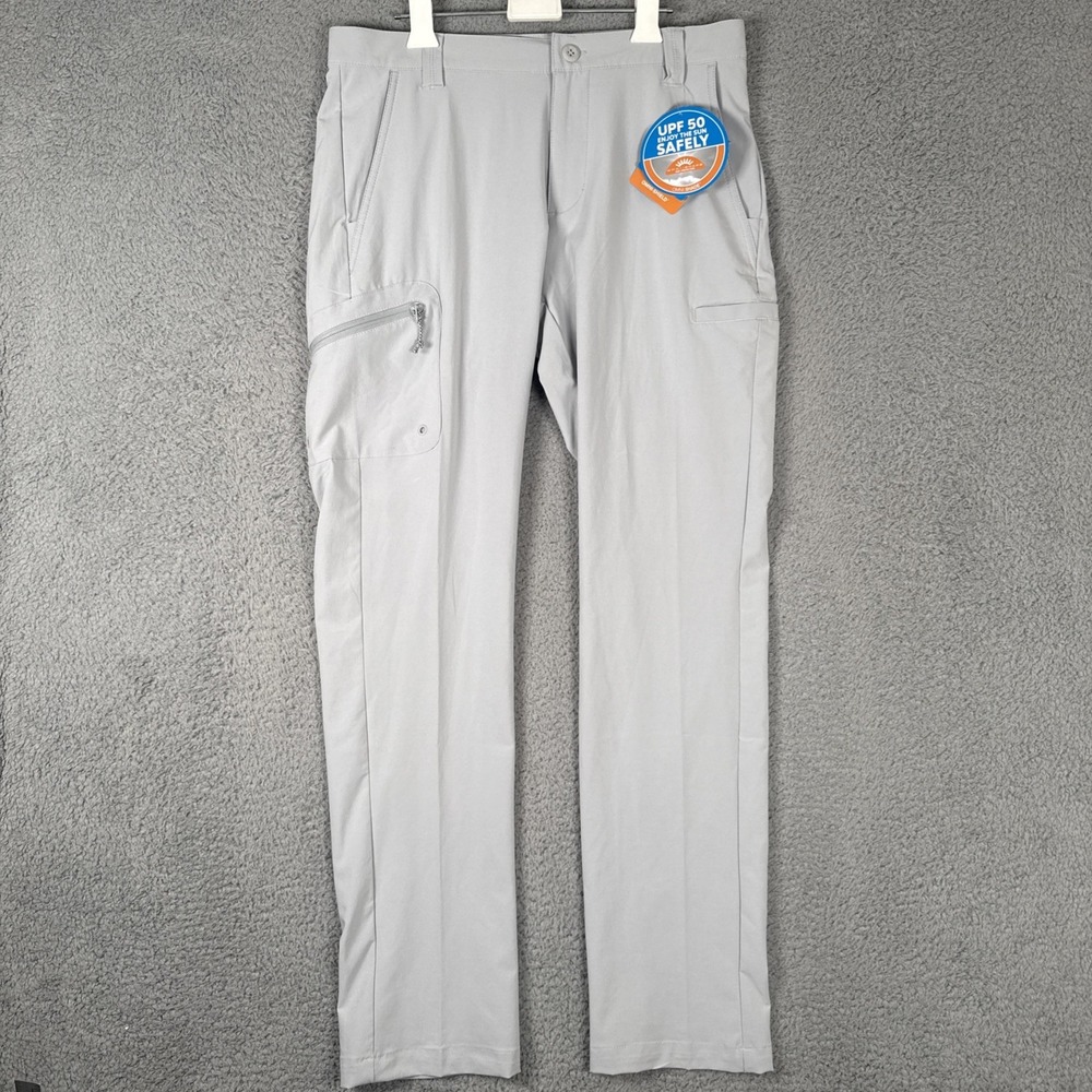 NEW Columbia PFG Terminal Tackle Pants Mens 32x32 Light Gray Moisture Resistant